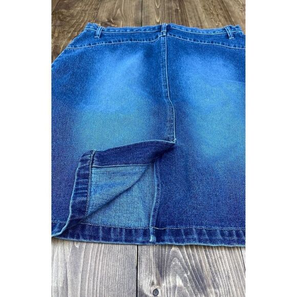 Vintage Faded Glory Western Cow Girl Style Blue Denim Skirt Women's 14 - Picture 3 of 8